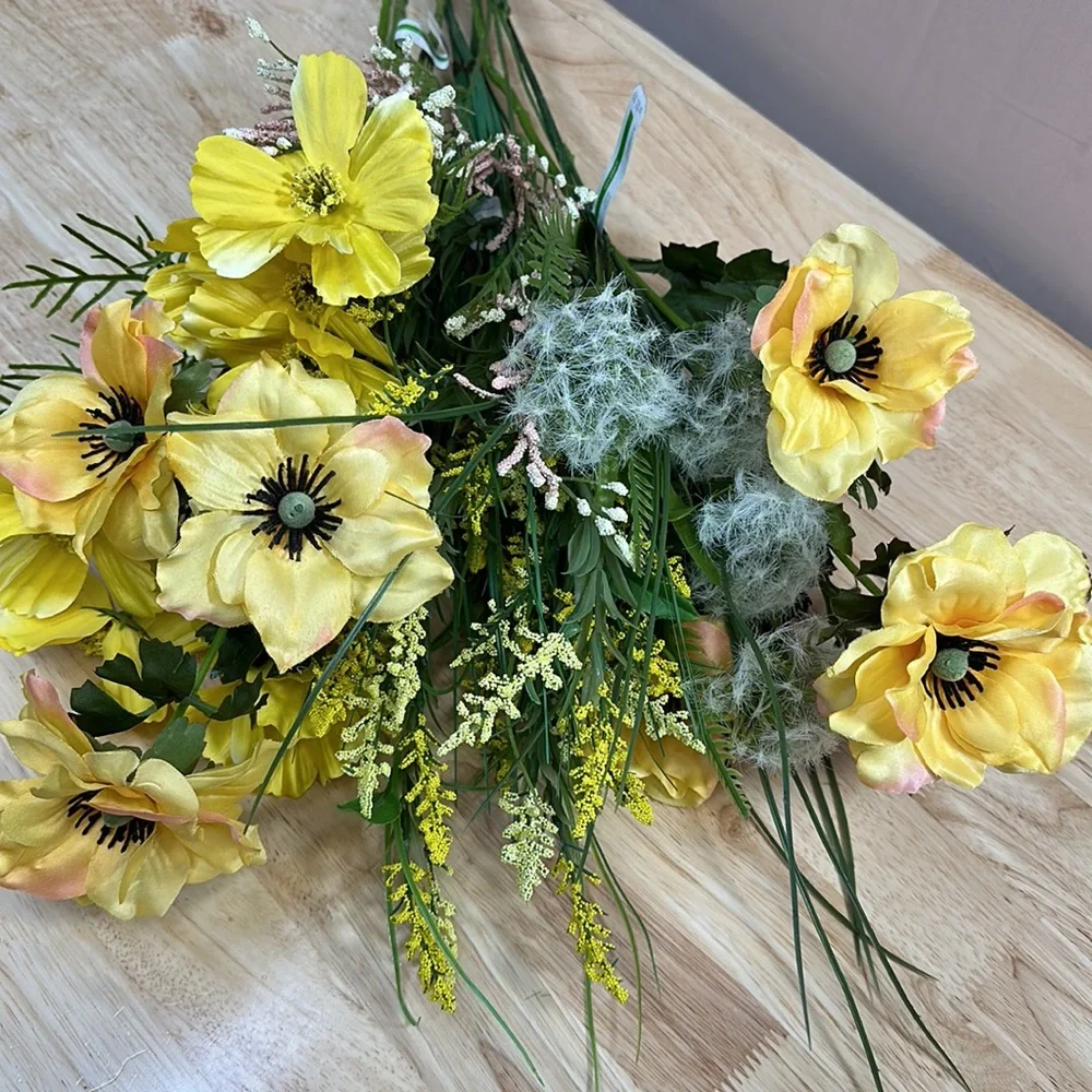 Variety of Floral Flowers Yellow & Pinks-9 Steams